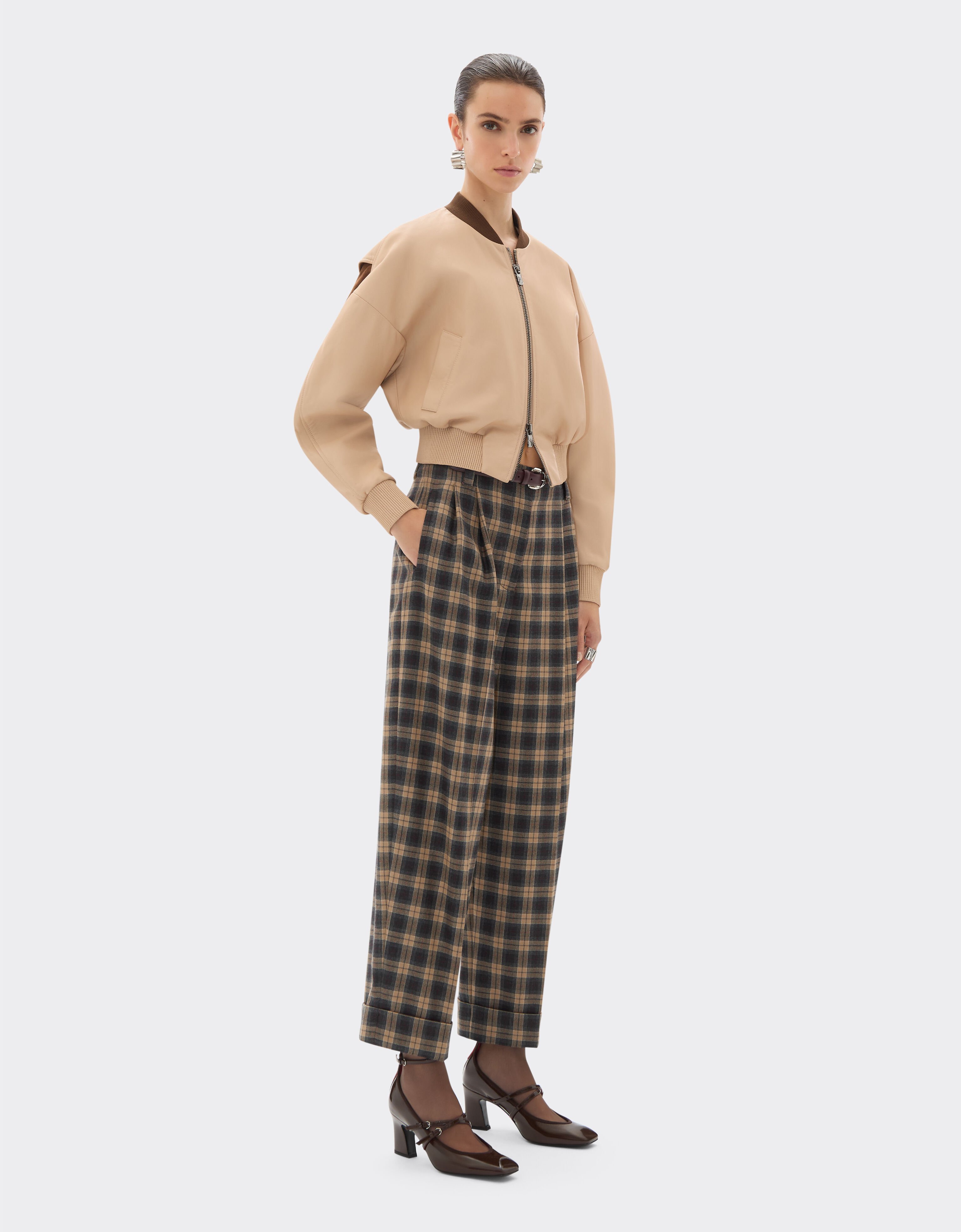 Ferrari Tartan wool trousers Melange gray 22631f