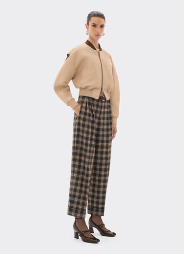 Pantalones de lana de tartán Ferrari Pantalones de lana de tartán Gris melange 22631f