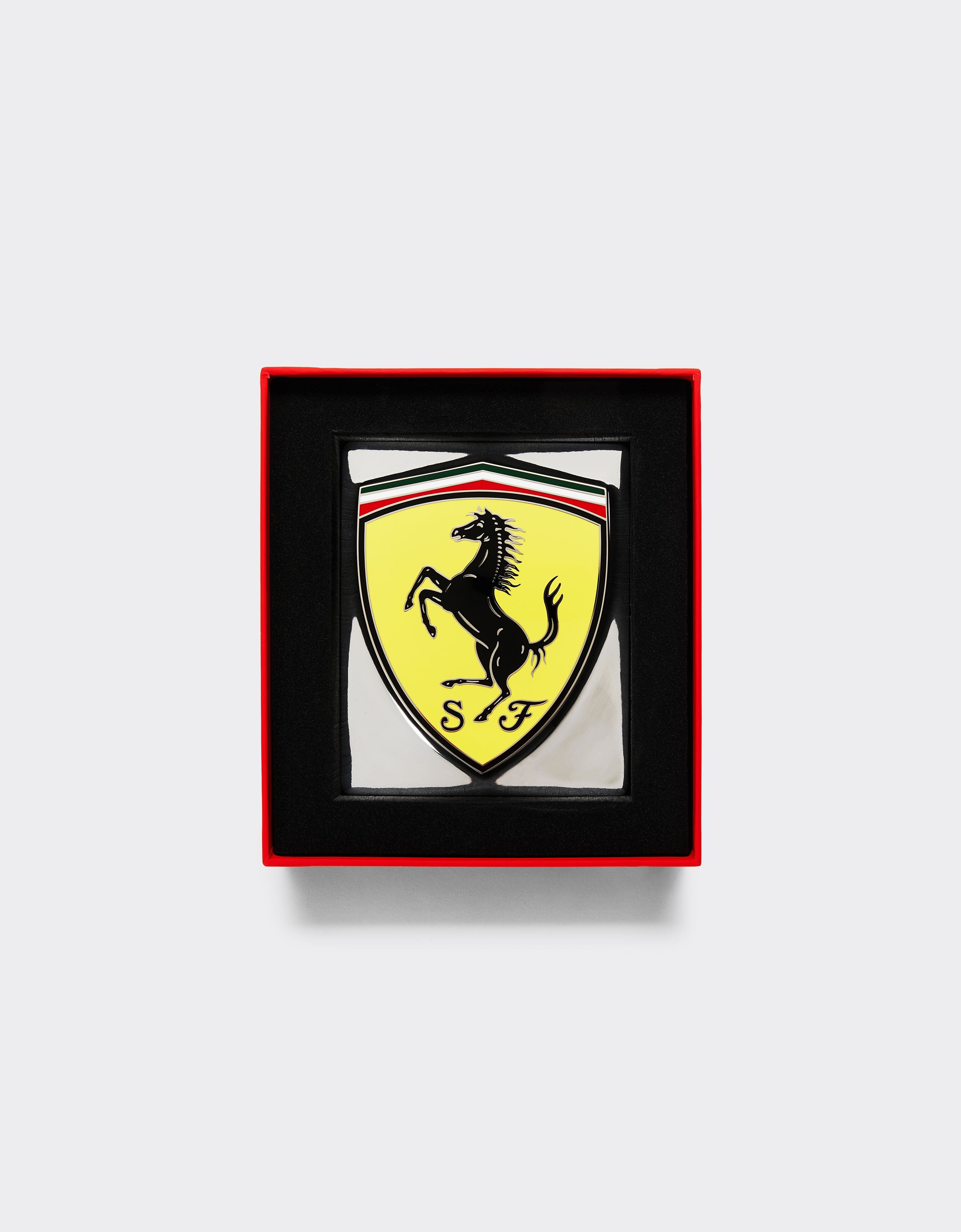 Ferrari Second Life Sammlerobjekt mit emailliertem Ferrari-Wappen, Made in Italy Gelb 47306f