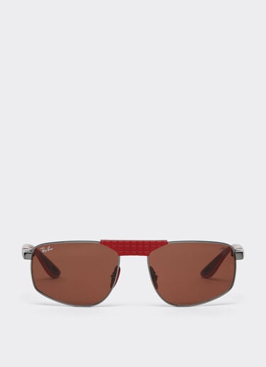 Ferrari Ray-Ban for Scuderia Ferrari RB3776M in and red metal with red lenses Gunmetal LA0EIf