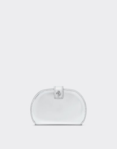 Ferrari Foldable card holder in mirrored leather Silver 22050f