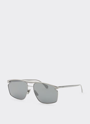 Ferrari Ferrari sunglasses in gunmetal grey metal with polarised silver mirror lens Ingrid F1536f
