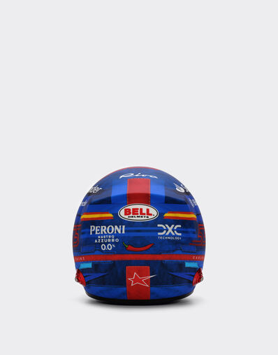 Ferrari Carlos Sainz Miami 2024 Special Edition mini helmet in 1:2 scale Blu Scozia F1349f