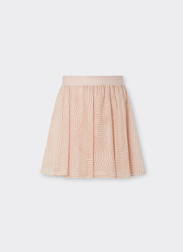 Ferrari Minigonna in voile di seta con stampa Cavallino Dots Nude 22461f