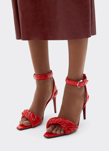 Ferrari Nappa leather heeled sandals Rosso Magma 51647f