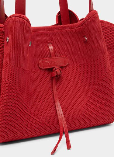 Ferrari ニットとレザーのトートバッグ Rosso Magma CBWTO0002YA00006f