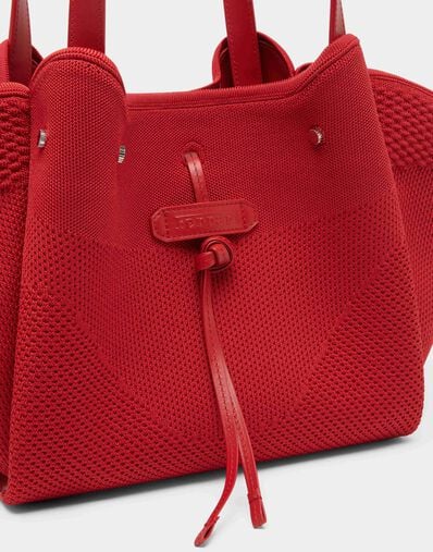 Knitted and Leather Tote Bag Ferrari Knitted and Leather Tote Bag Rosso Magma CBWTO0002YA00006f