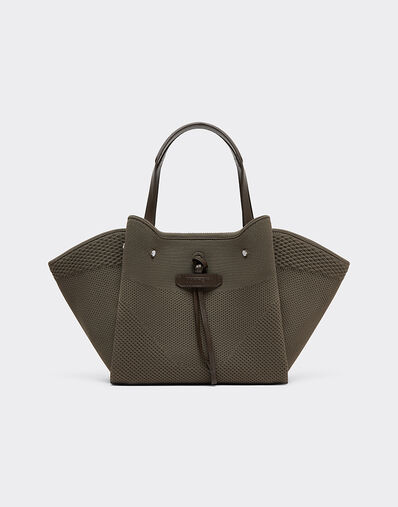 Ferrari Ferrari small tote bag in mesh and leather Khaki Green 50416f