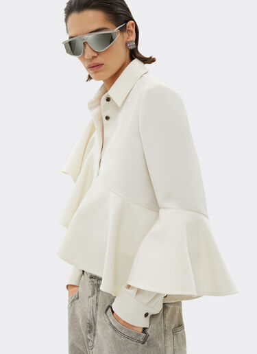 Duchesse twill shirt with ruffles Ferrari Duchesse twill shirt with ruffles Ivory 20997f