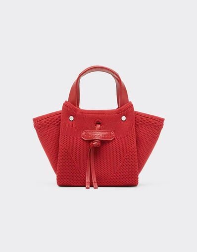 Mini Knit and Leather Tote Bag Ferrari Mini Knit and Leather Tote Bag Rosso Magma CBWTO0019YA00006f