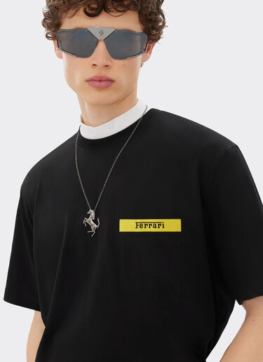 Ferrari T-shirt en coton avec élément contrastant Noir 47825f