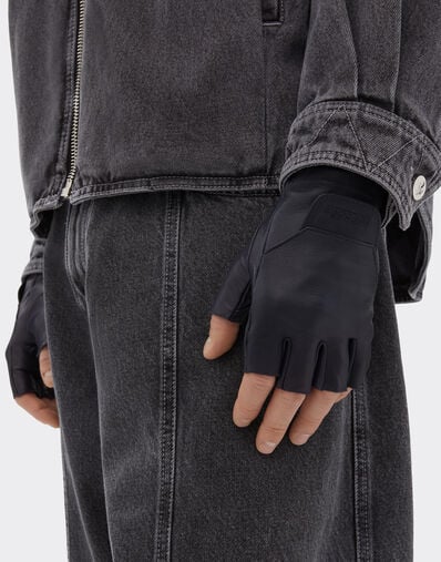 Ferrari Guantes de napa sin dedos Navy 49850f