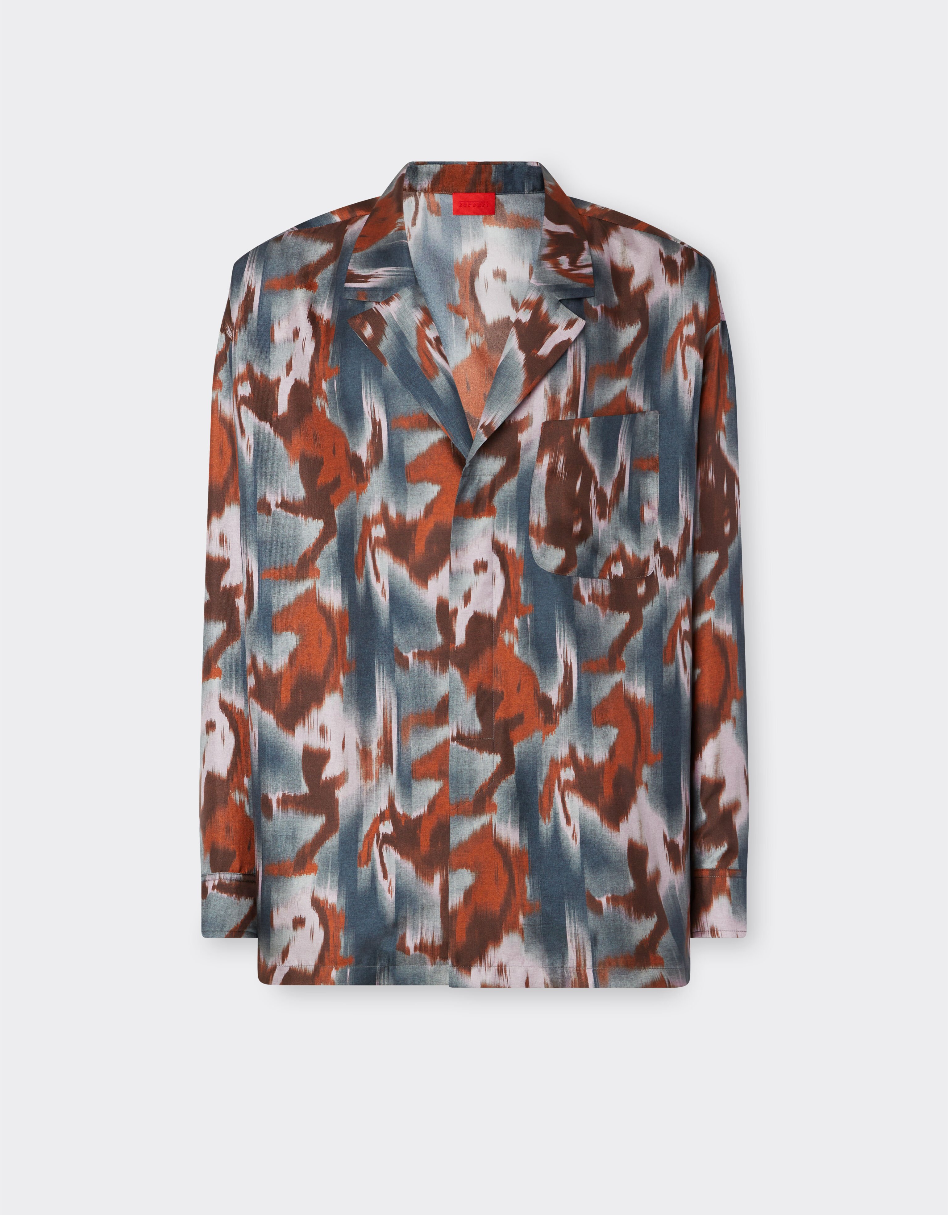 Ferrari Silk shirt with Cavallino Ikat print Peacock 22618f