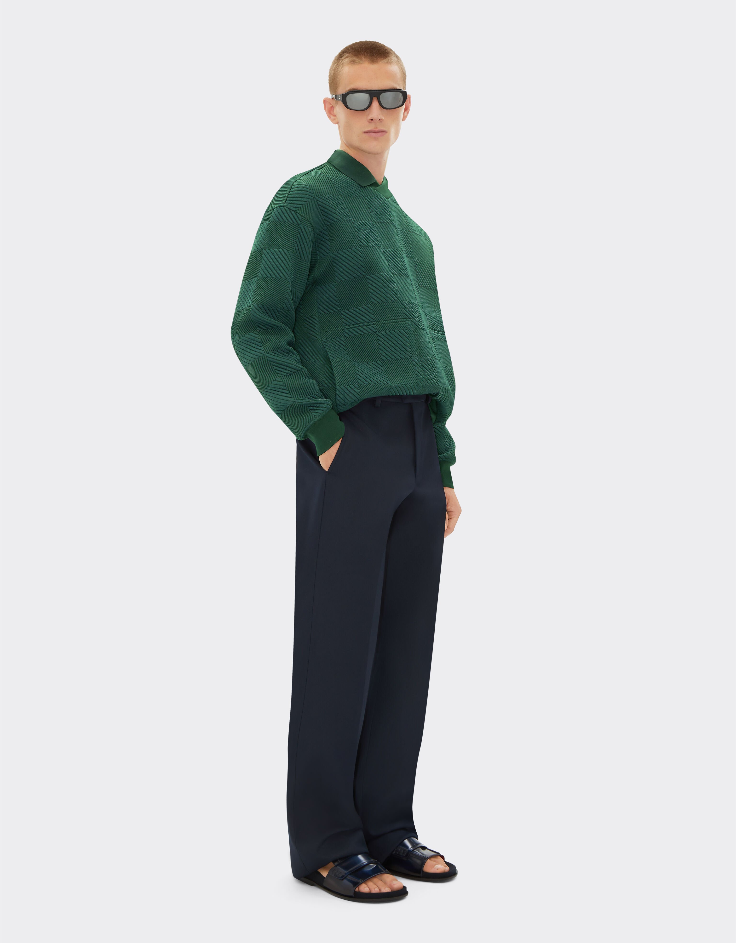 Ferrari Sudadera con efecto 3D y cuello en V Verde Ficus 21801f