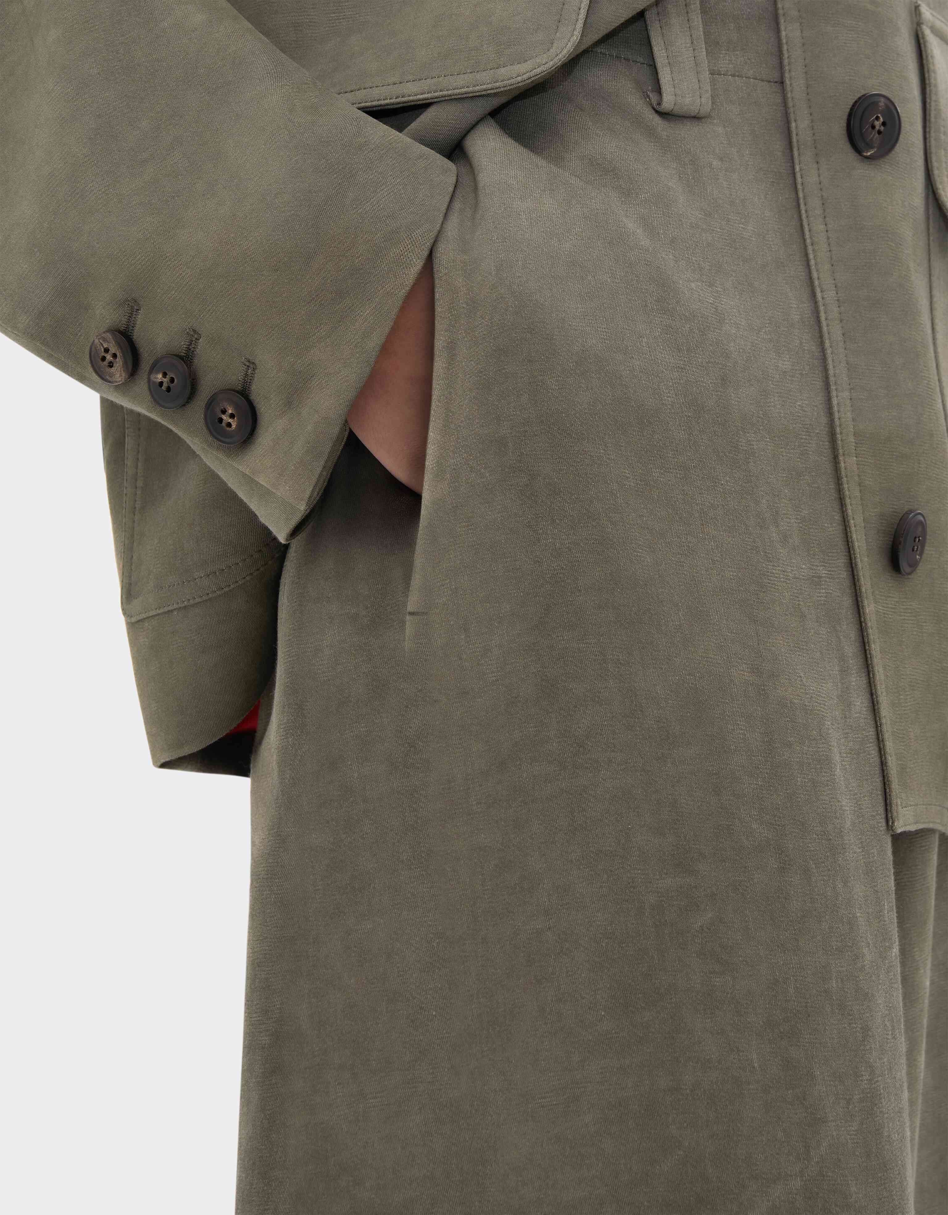Pantalón de viscosa con efecto vintage Ferrari Pantalón de viscosa con efecto vintage Olive green CWWTR0017WVI0005f