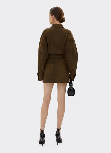 Ferrari Mini dress in dyed cotton twill Tabacco 22351f