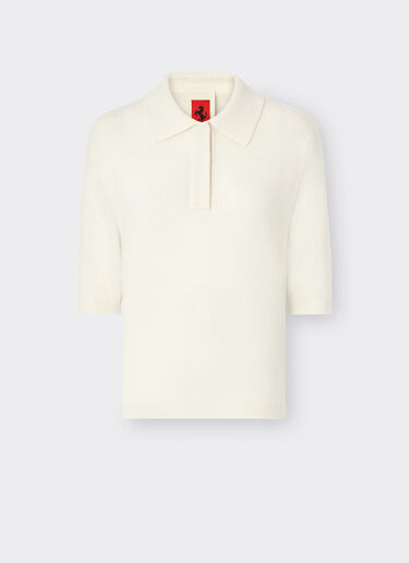 Ferrari Poloshirt aus Merinowolle Elfenbein 21074f