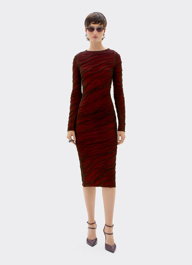 Long-sleeved dress in wool and cotton knit Ferrari Long-sleeved dress in wool and cotton knit Marrone Scuro CKWDR0014KWO0009f
