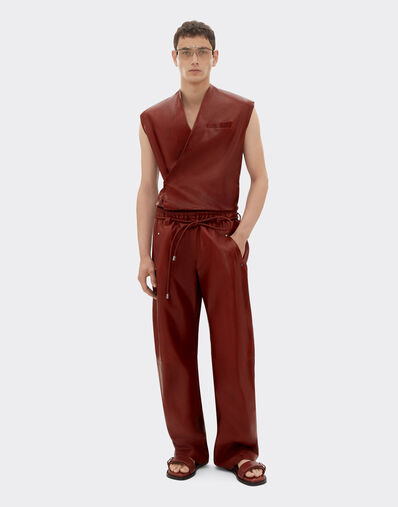 Ferrari Waxed leather trousers Fired Brick 50936f