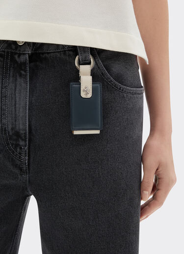 Ferrari Leather keyring for Amuleto key Ultramarine 50409f