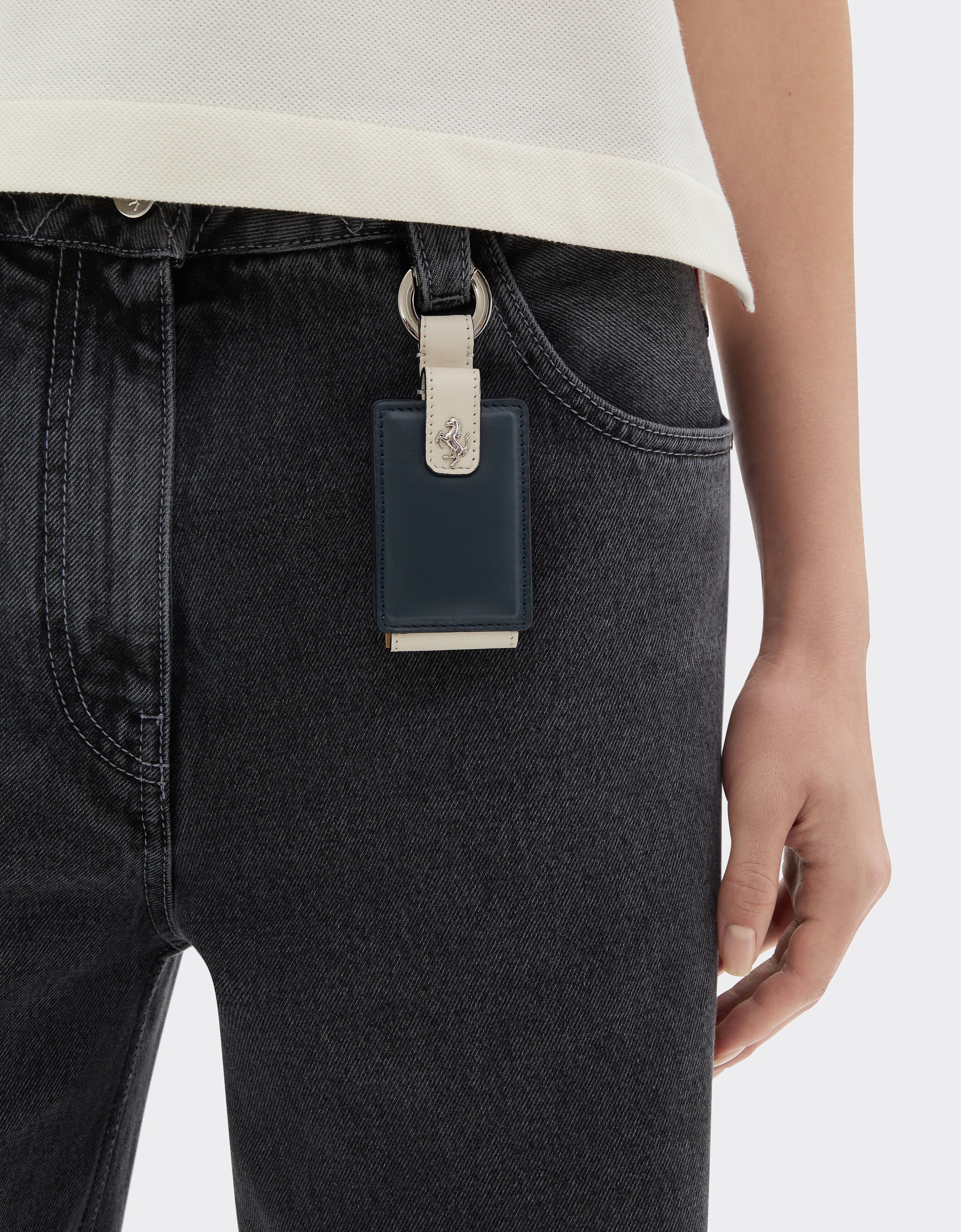 Ferrari Leather keyring for Amuleto key Ultramarine 50409f