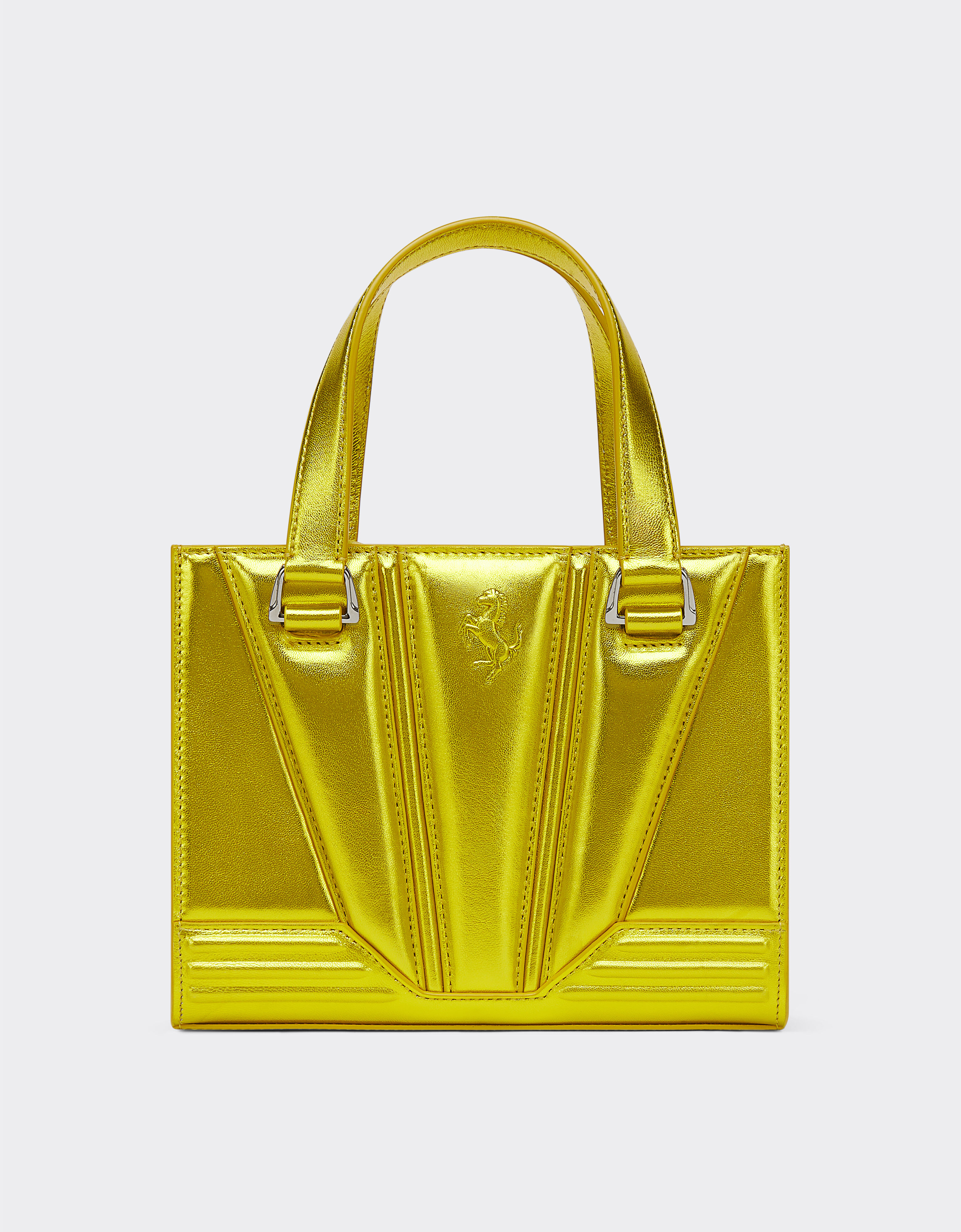 ${brand} Ferrari mini tote GT bag in laminated leather with Prancing Horse detail ${colorDescription} ${masterID}
