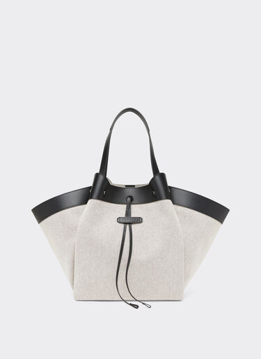 Ferrari Ferrari tote bag in canvas and leather Black 21976f