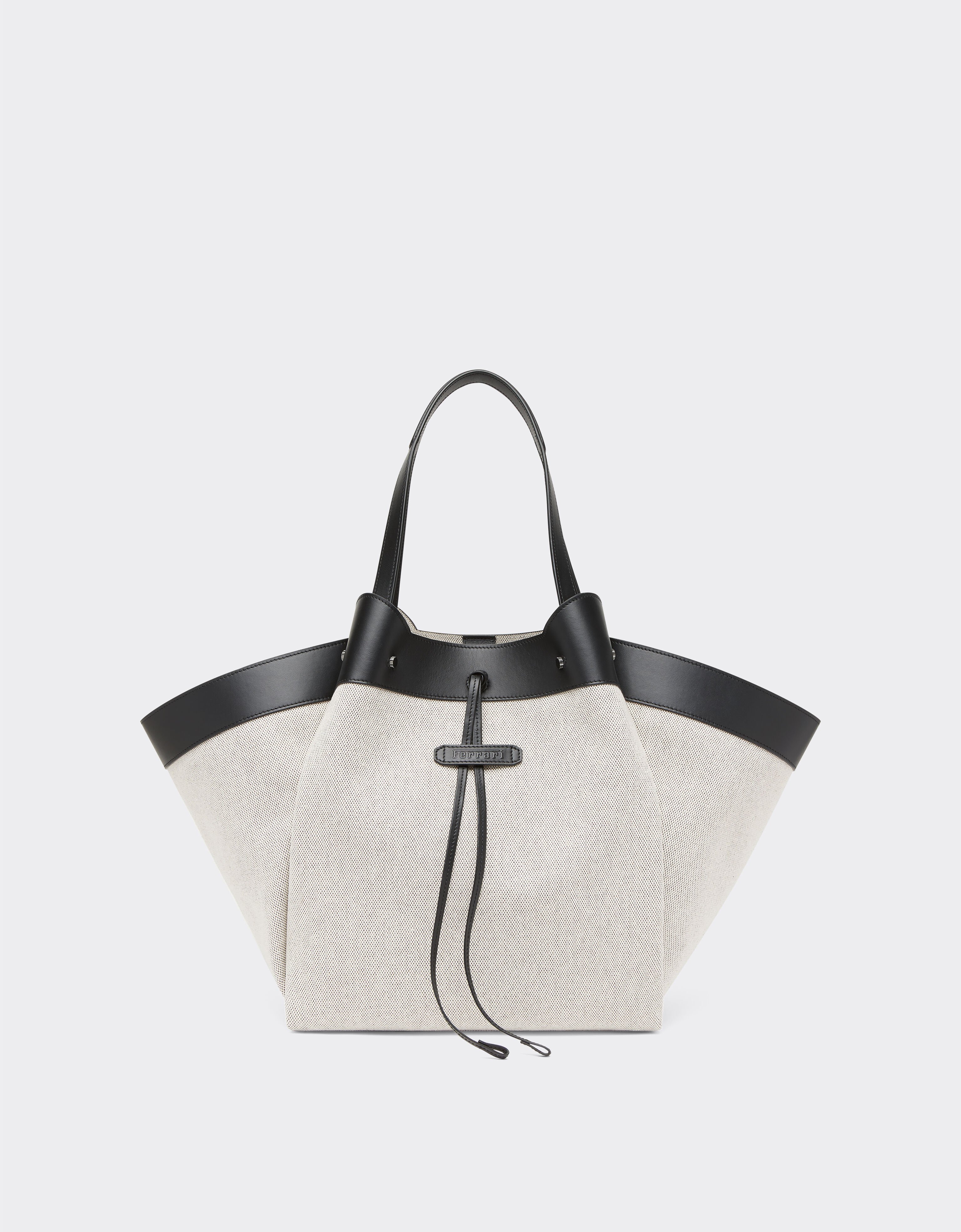 Ferrari Ferrari tote bag in canvas and leather Black 21976f