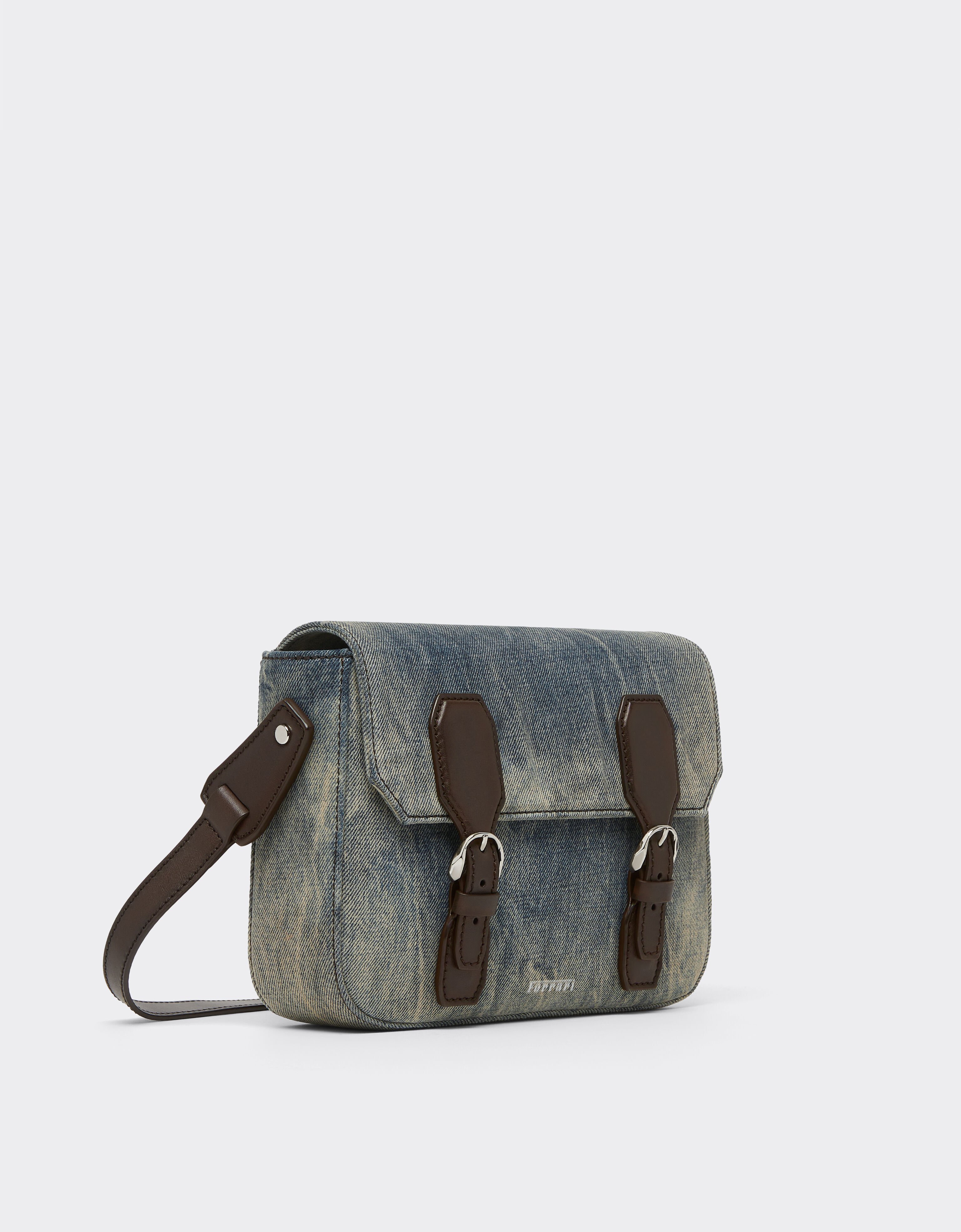 Ferrari Sac messager en denim acidulé Blu Denim 51330f