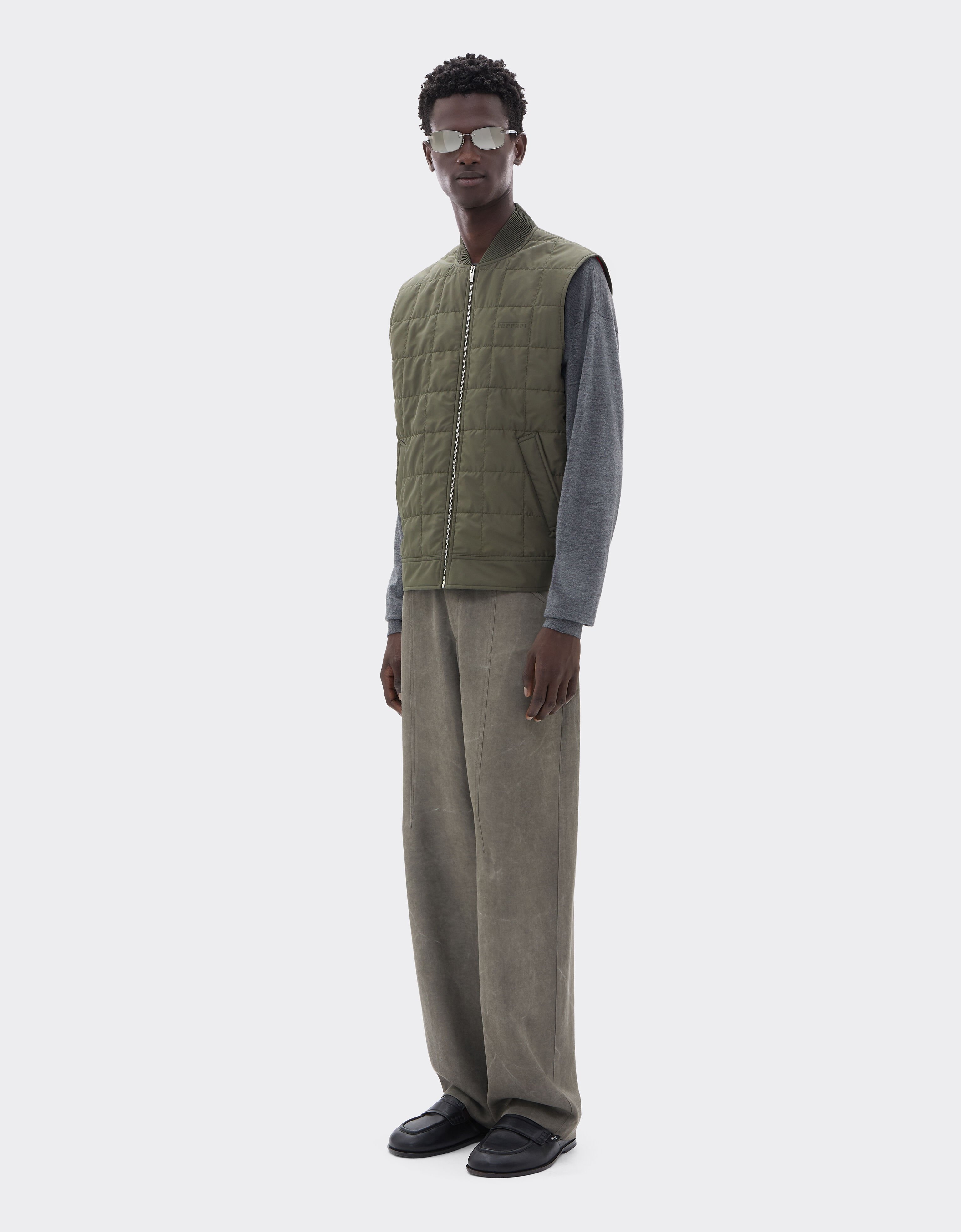 Padded technical nylon vest Ferrari Padded technical nylon vest Verde Cachi CWMVT0003WNY0001f