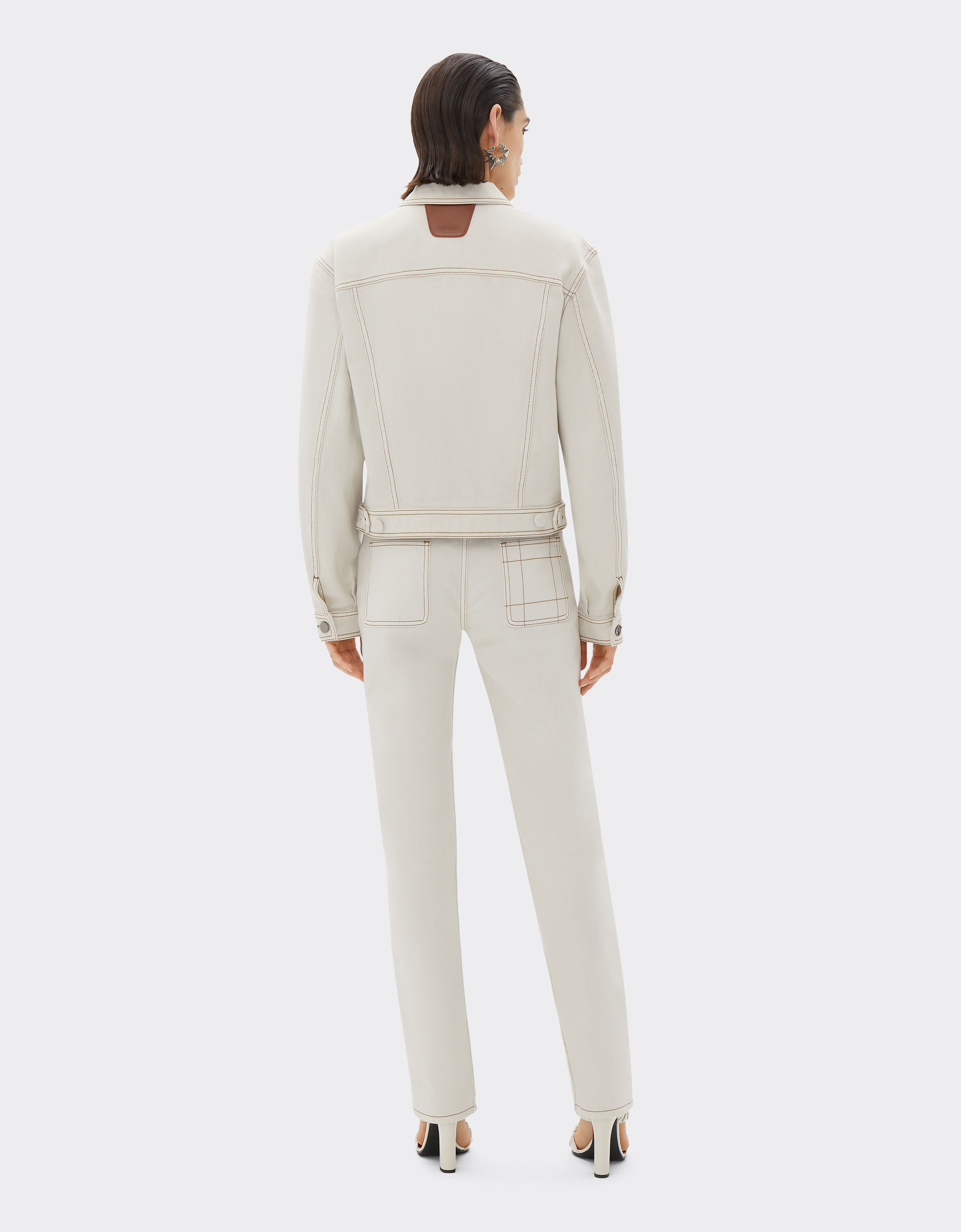 Ferrari Five-pocket denim trousers Ecru 21816f