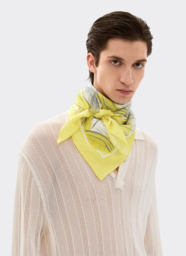 Ferrari Foulard in printed silk twill Giallo Modena 21930f