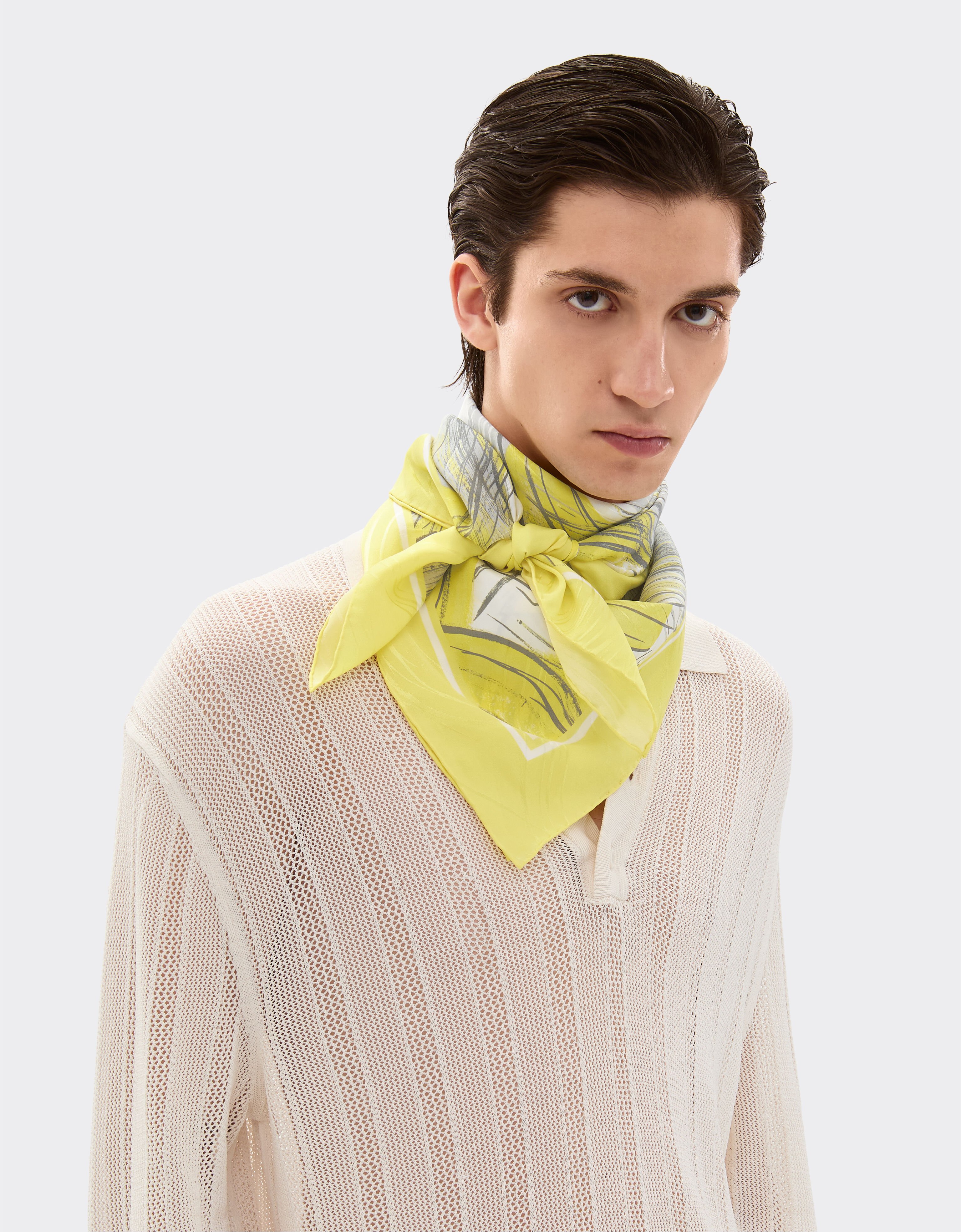 Ferrari Foulard in printed silk twill Giallo Modena 21930f