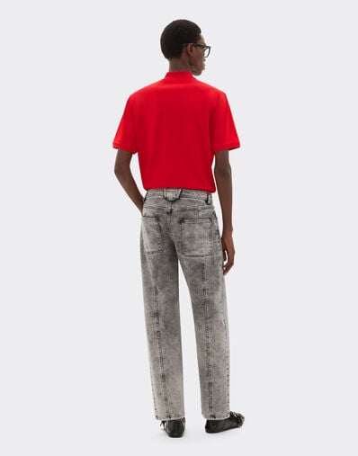 Ferrari Organic cotton piqué polo shirt with Prancing Horse Rosso Corsa CJMPO0014JCO0053f