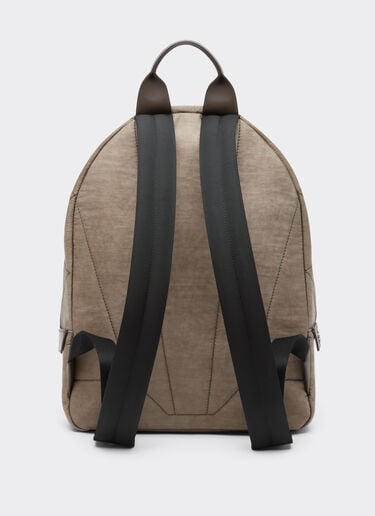 Ferrari 尼龙和皮革双肩包 Khaki Green 50166f