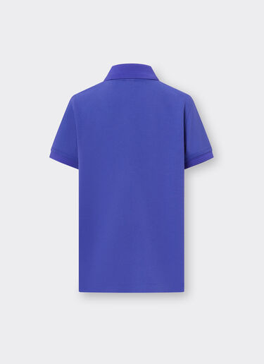 Ferrari Poloshirt aus Baumwoll-Piqué mit „Cavallino Rampante“-Aufnäher Pastellblau 48531fK