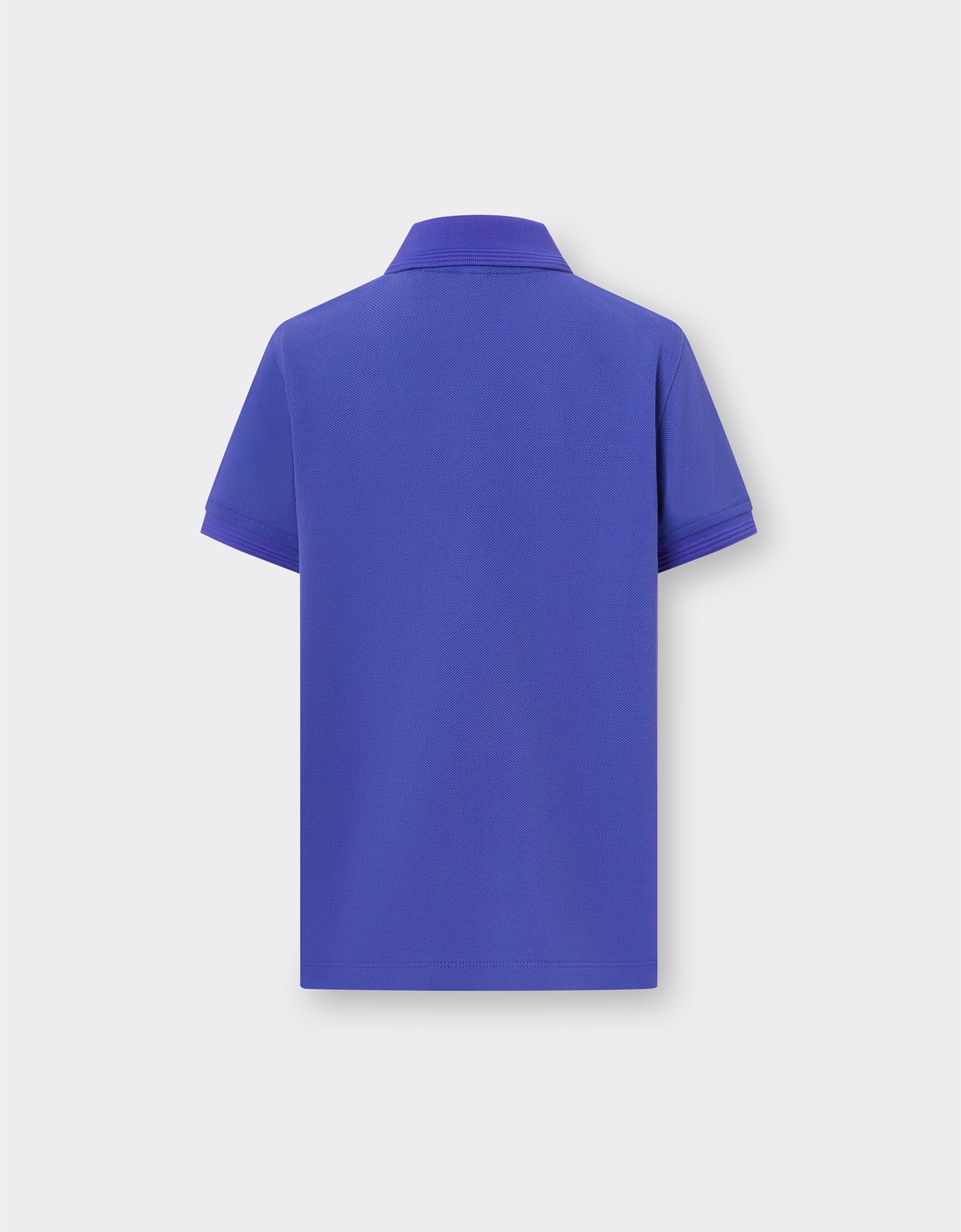 Ferrari Poloshirt aus Baumwoll-Piqué mit „Cavallino Rampante“-Aufnäher Pastellblau 48531fK