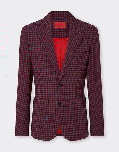 Ferrari Wool and viscose blazer with Vichy pattern Cherry 22597f