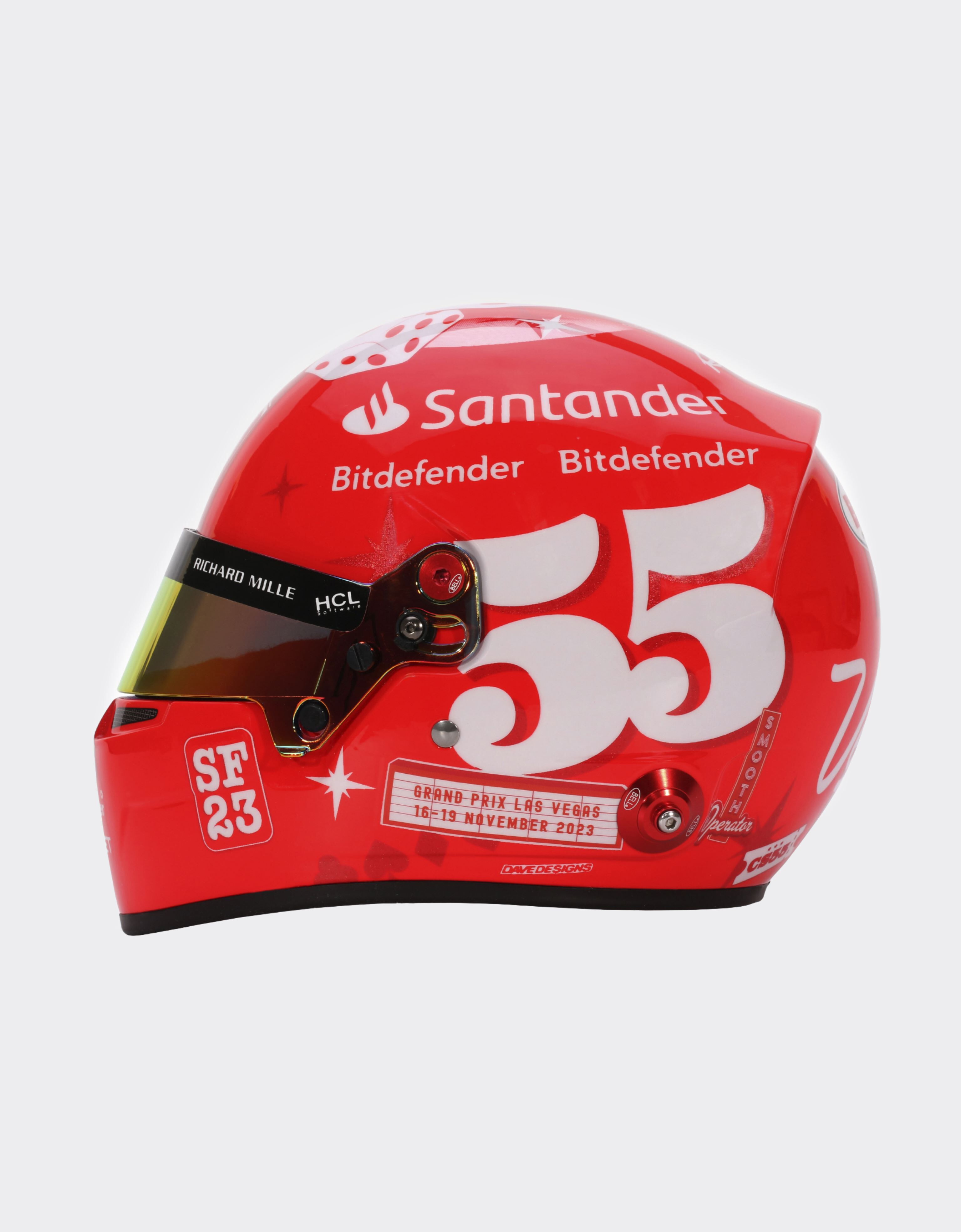 Ferrari ミニヘルメット 2023 カルロス・サインツ 1:2スケール - ラスベガススペシャルエディション レッド F0904f