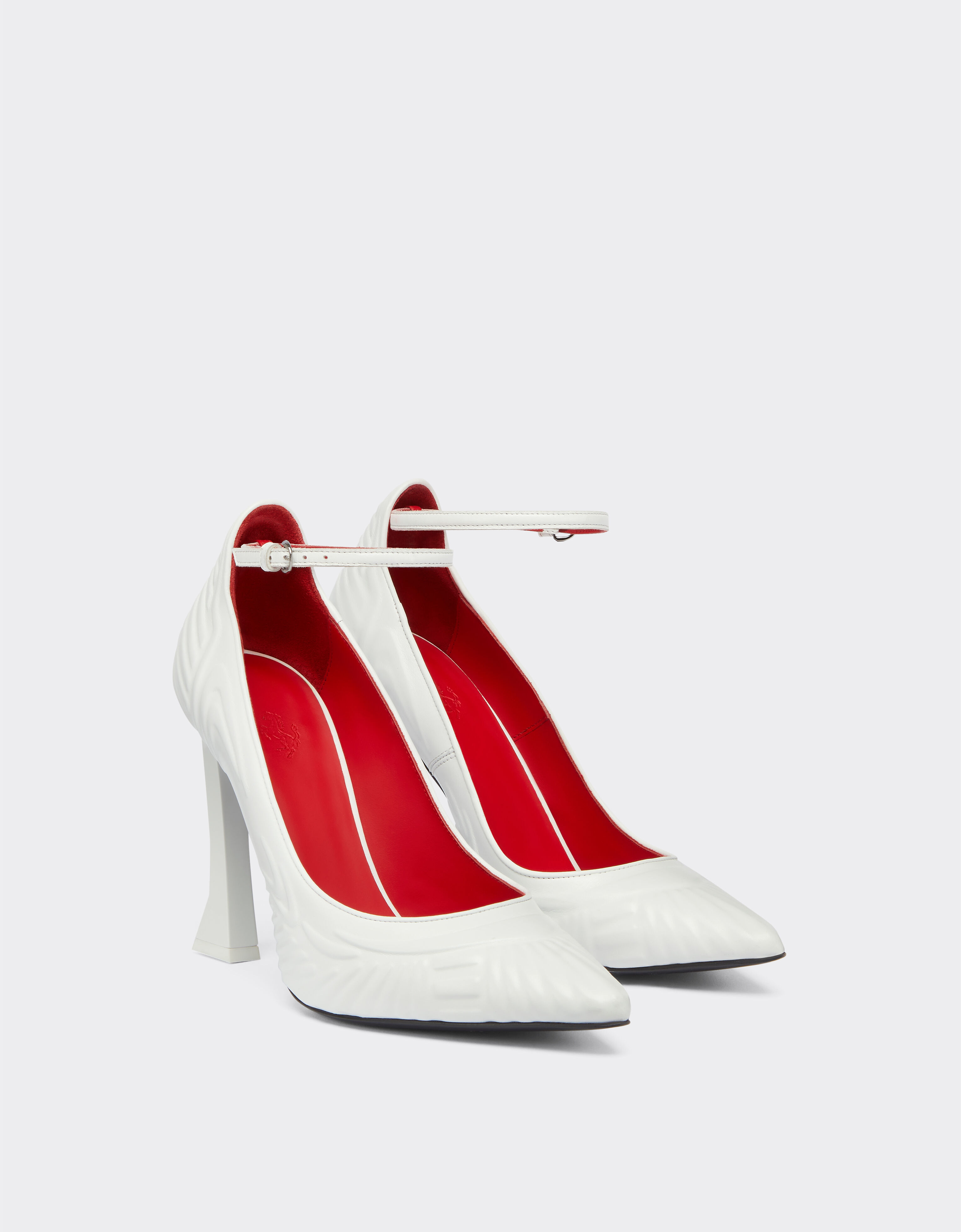 Red heeled court shoes hotsell