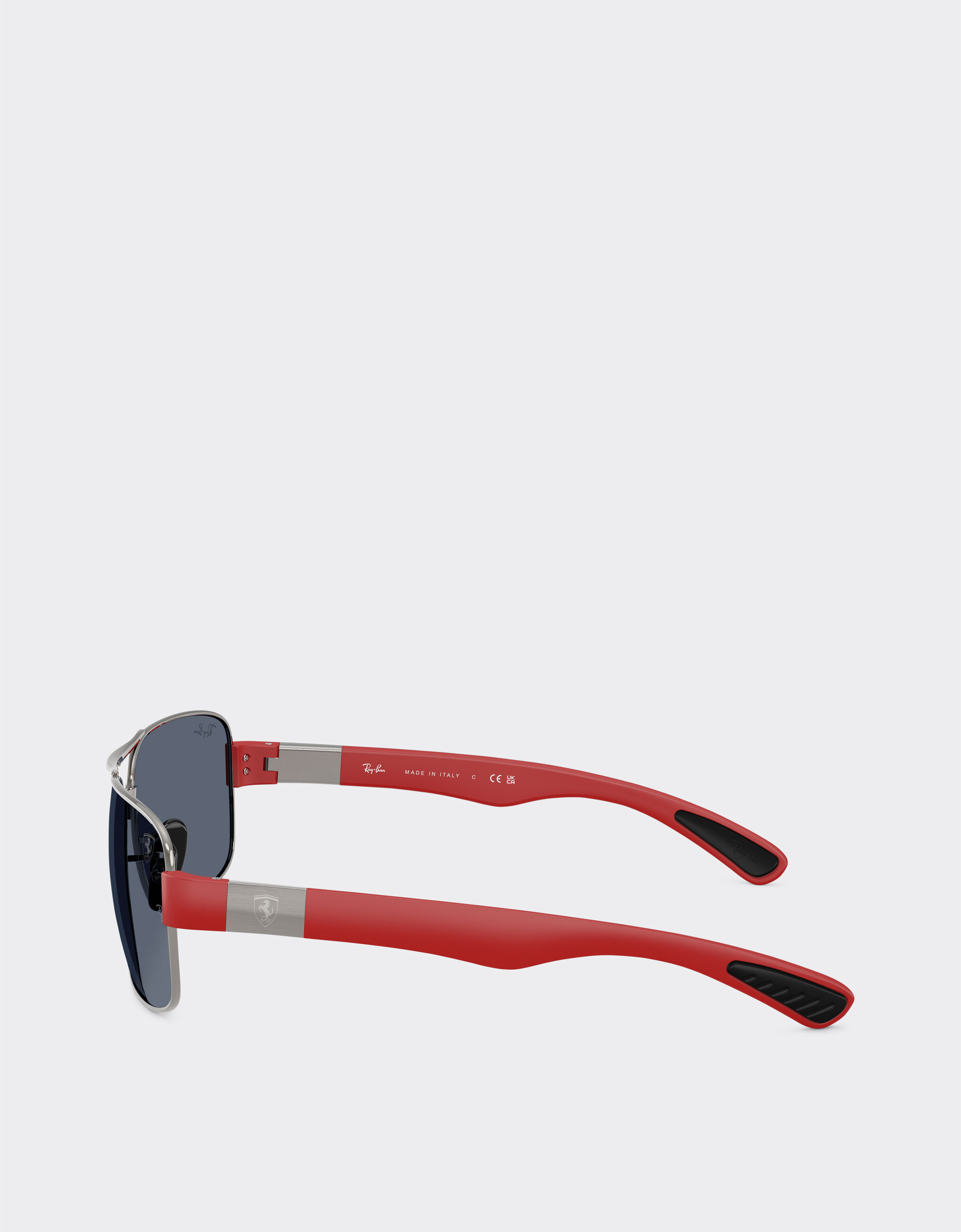 Ferrari Ray-Ban for Scuderia Ferrari RB3763M in metallo canna di fucile e plastica rossa con lenti grigio scuro Ingrid LA01If
