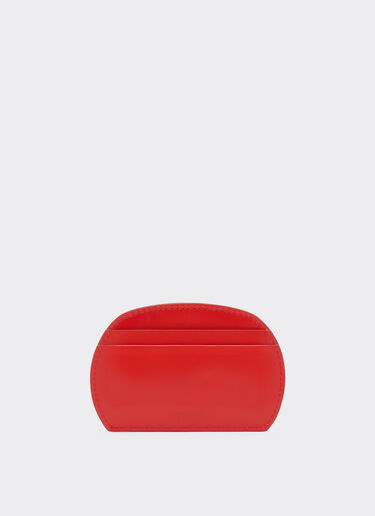 Ferrari Card holder in glossy brushed leather Rosso Dino 21959f