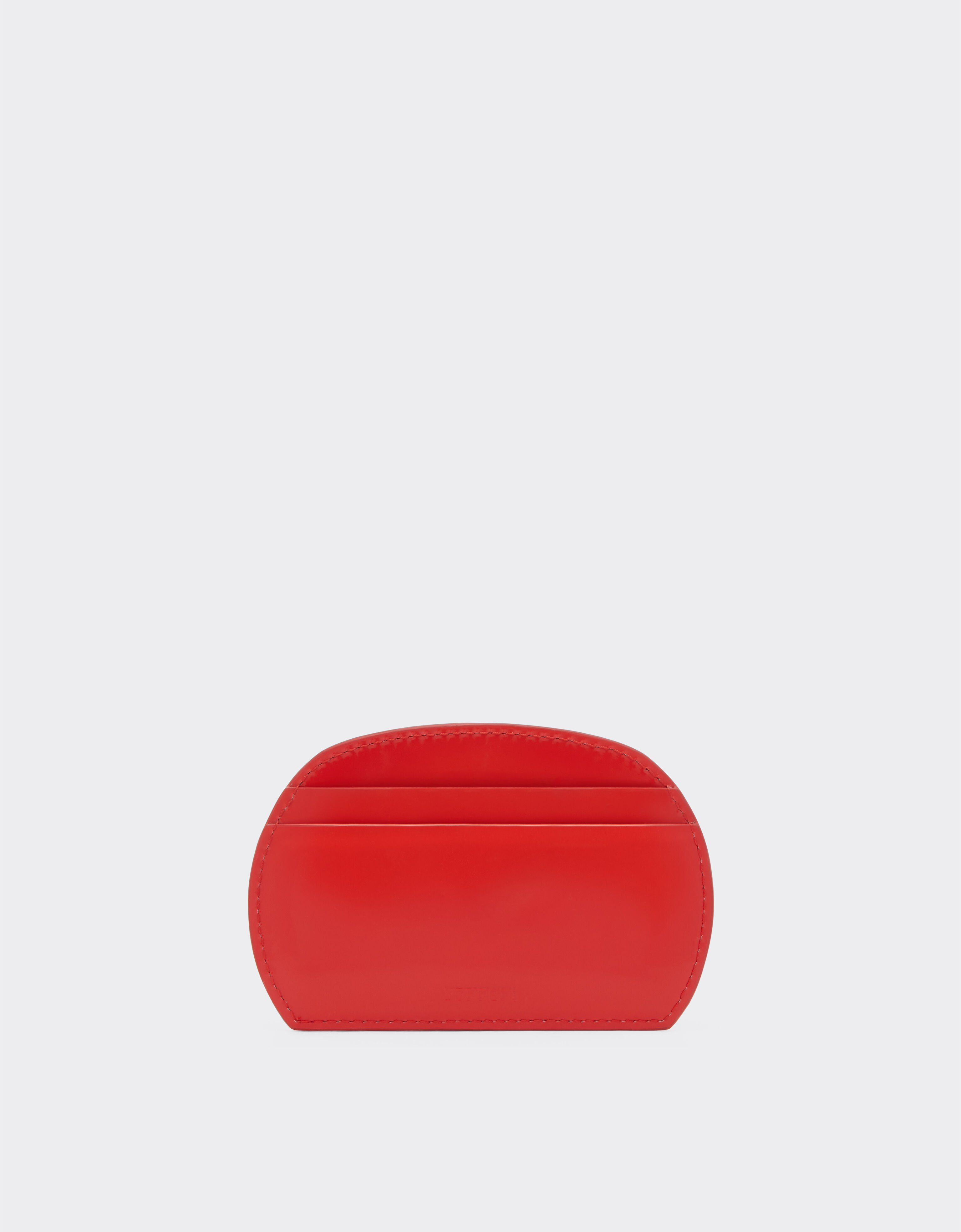 Ferrari Card holder in glossy brushed leather Rosso Dino 21959f