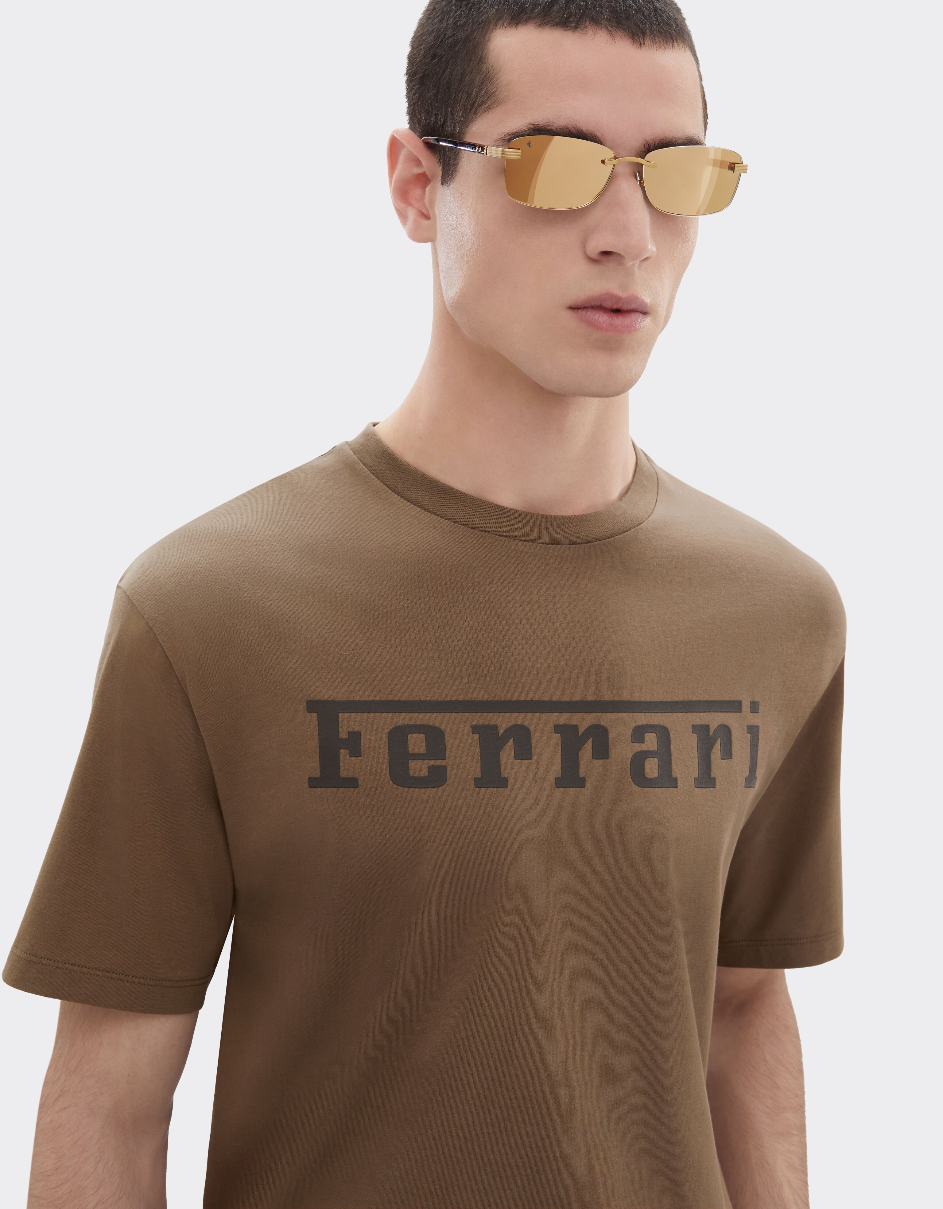 Ferrari Cotton T-shirt with Ferrari logo Mahogany 51037f