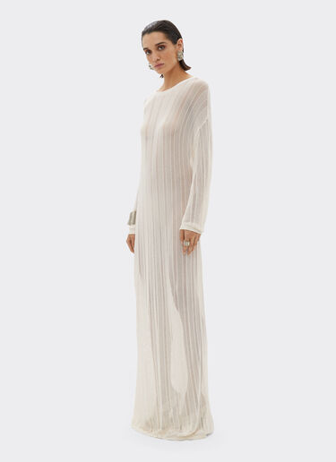 Ferrari Maxi dress in perforated Q-CYCLE® fabric Ecru 21838f