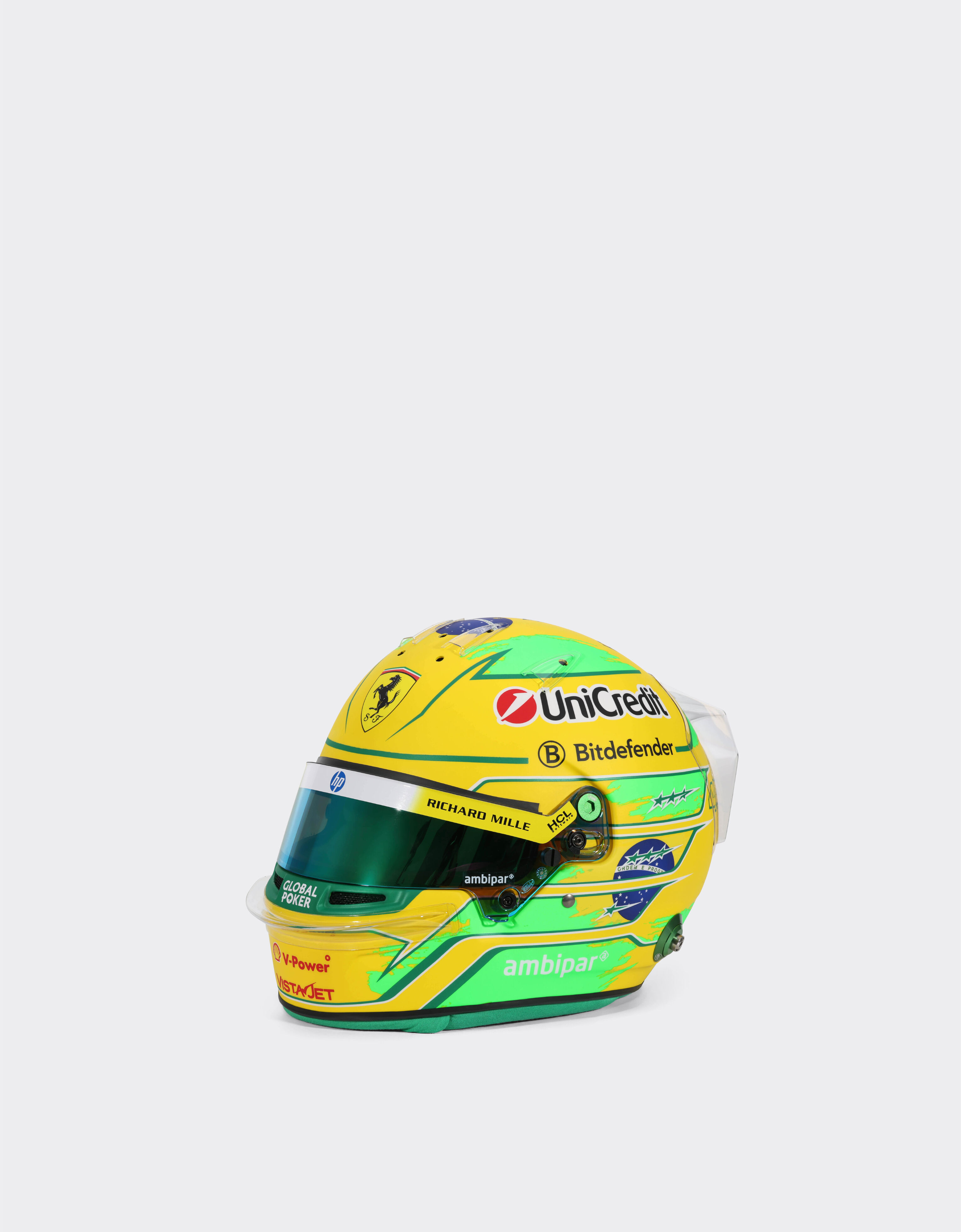 Ferrari Mini Helmet Hamilton Brazil Special Edition 2025 1:2 Scale Multicolore LA0DEf