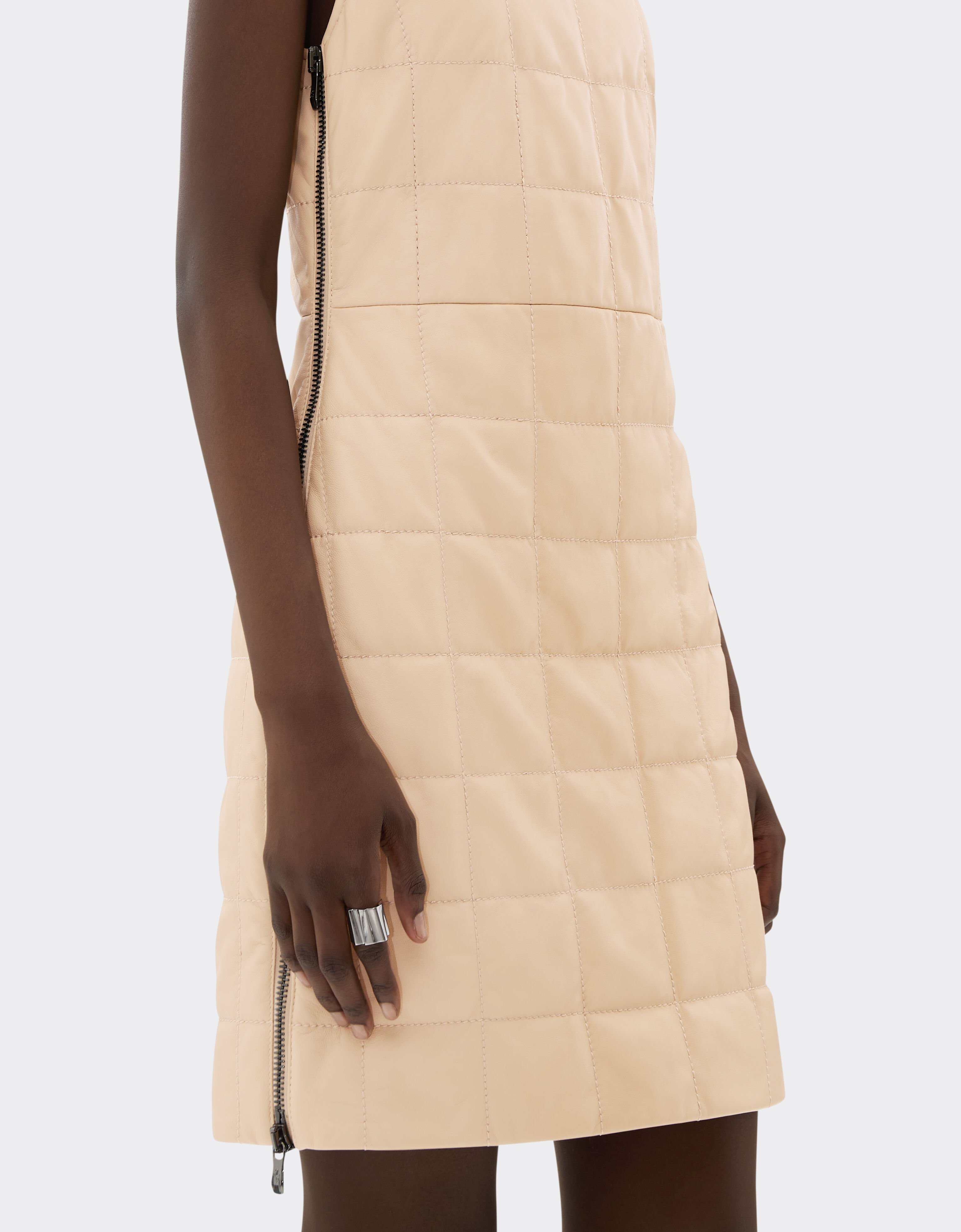 Ferrari Mini dress in nappa and suede Chalk 22587f