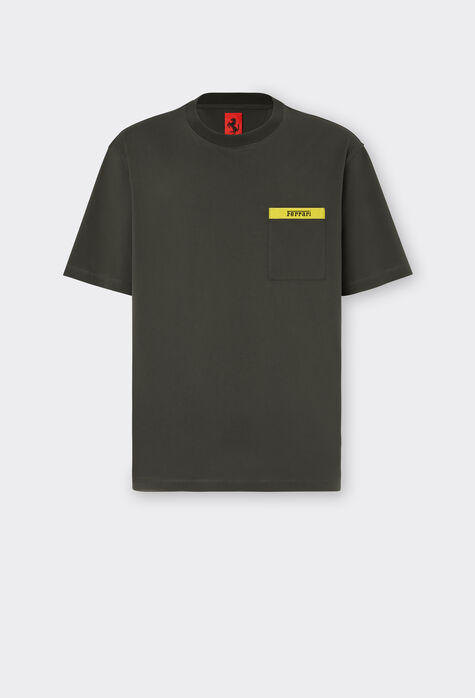 Ferrari 对比感细节棉质 T 恤 深灰色 21242f