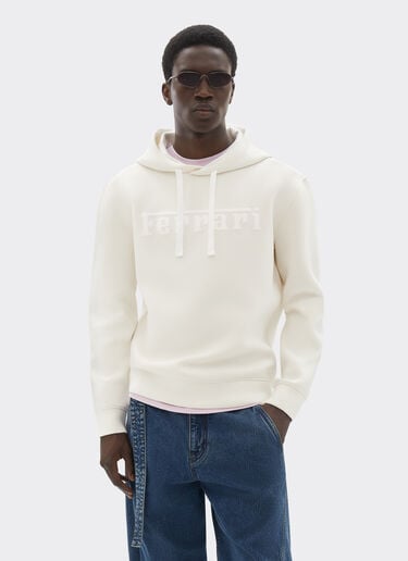 Hooded sweatshirt in scuba Ferrari Hooded sweatshirt in scuba Ivory 49280f