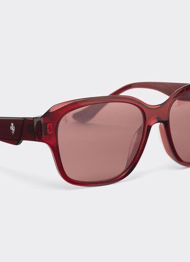 Ferrari Ferrari sunglasses in transparent burgundy acetate with polarised purple lenses Burgundy LA02Nf